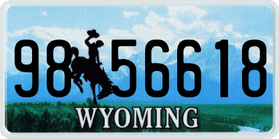 WY license plate 9856618