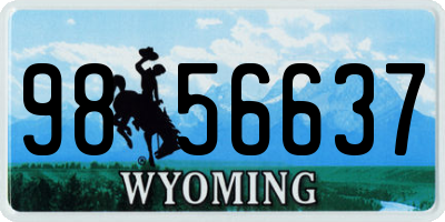 WY license plate 9856637