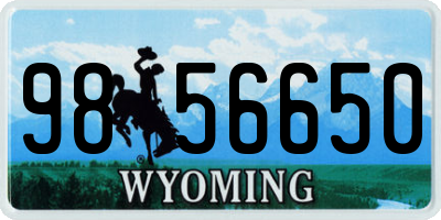 WY license plate 9856650