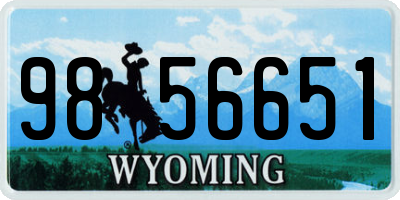 WY license plate 9856651