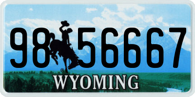 WY license plate 9856667
