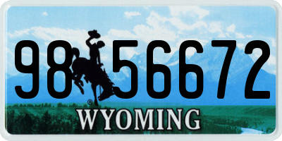 WY license plate 9856672