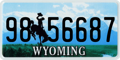 WY license plate 9856687