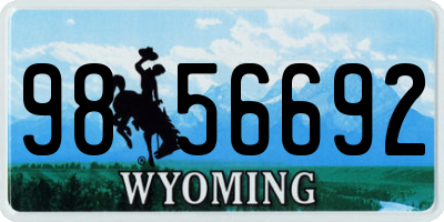 WY license plate 9856692