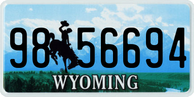 WY license plate 9856694