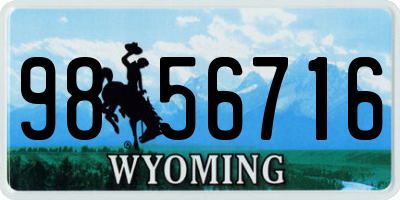 WY license plate 9856716