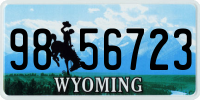 WY license plate 9856723