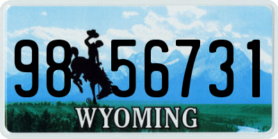 WY license plate 9856731