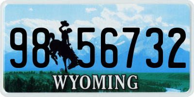 WY license plate 9856732