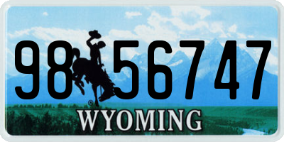 WY license plate 9856747