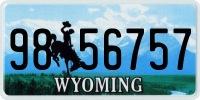 WY license plate 9856757