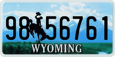 WY license plate 9856761