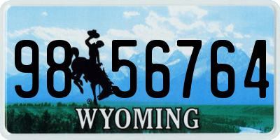 WY license plate 9856764