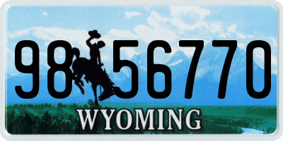 WY license plate 9856770