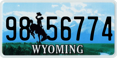 WY license plate 9856774