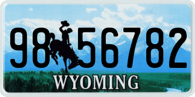 WY license plate 9856782