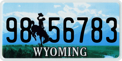 WY license plate 9856783