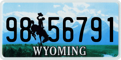 WY license plate 9856791