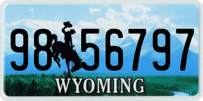 WY license plate 9856797