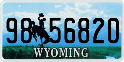 WY license plate 9856820