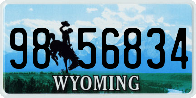 WY license plate 9856834