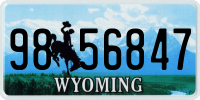 WY license plate 9856847