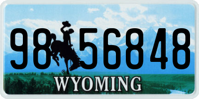 WY license plate 9856848