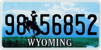 WY license plate 9856852