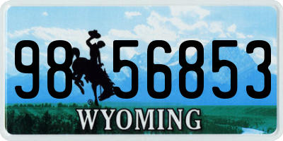 WY license plate 9856853