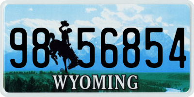 WY license plate 9856854