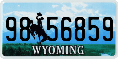 WY license plate 9856859