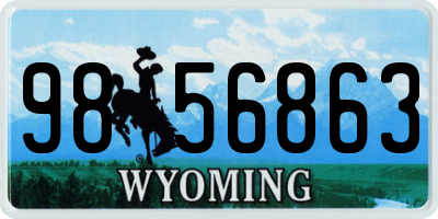 WY license plate 9856863