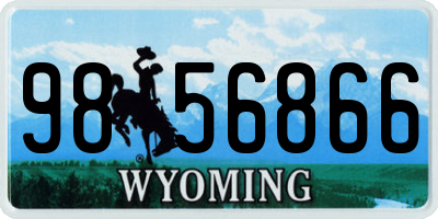 WY license plate 9856866