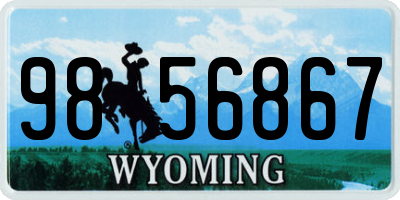 WY license plate 9856867