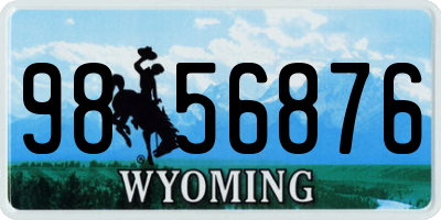 WY license plate 9856876