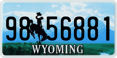 WY license plate 9856881
