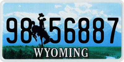 WY license plate 9856887