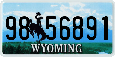 WY license plate 9856891