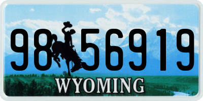 WY license plate 9856919