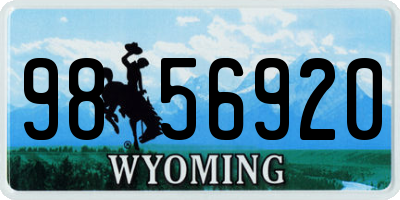 WY license plate 9856920