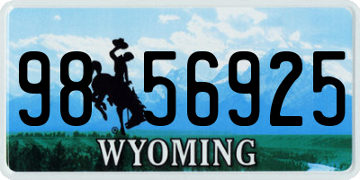 WY license plate 9856925