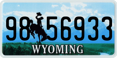 WY license plate 9856933