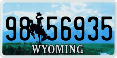 WY license plate 9856935