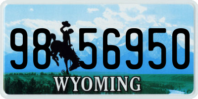 WY license plate 9856950
