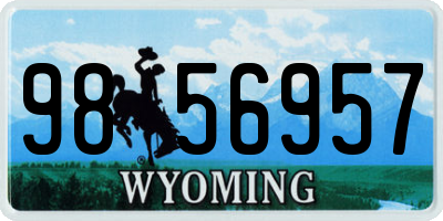 WY license plate 9856957