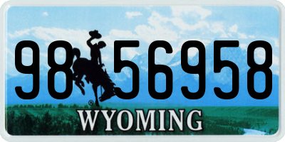 WY license plate 9856958