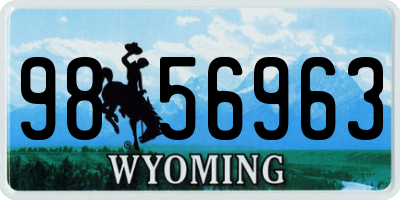 WY license plate 9856963