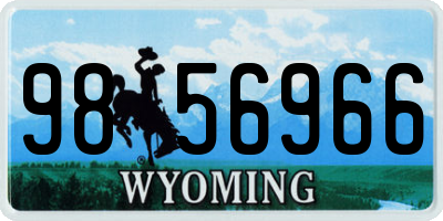 WY license plate 9856966