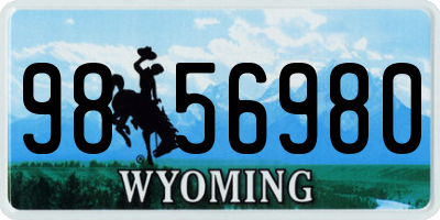 WY license plate 9856980