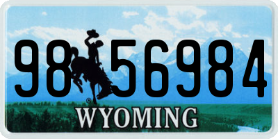 WY license plate 9856984